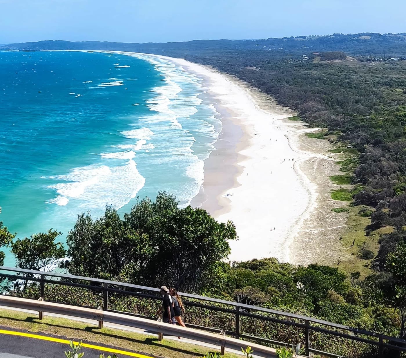 Tallow Beach running south under the headland